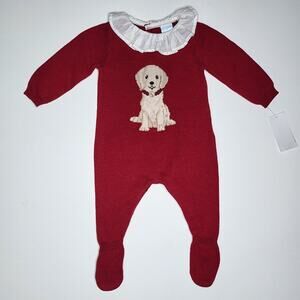 Edgehill Collection Darby Fallon Clark Red Dog Sweater Outfit Newborn